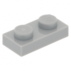 LEGO lapos elem 1x2, világosszürke (3023)